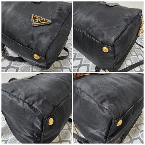 Authentic PRADA Tessuto Two-Way Boston Bag Black - Picture 7 of 13